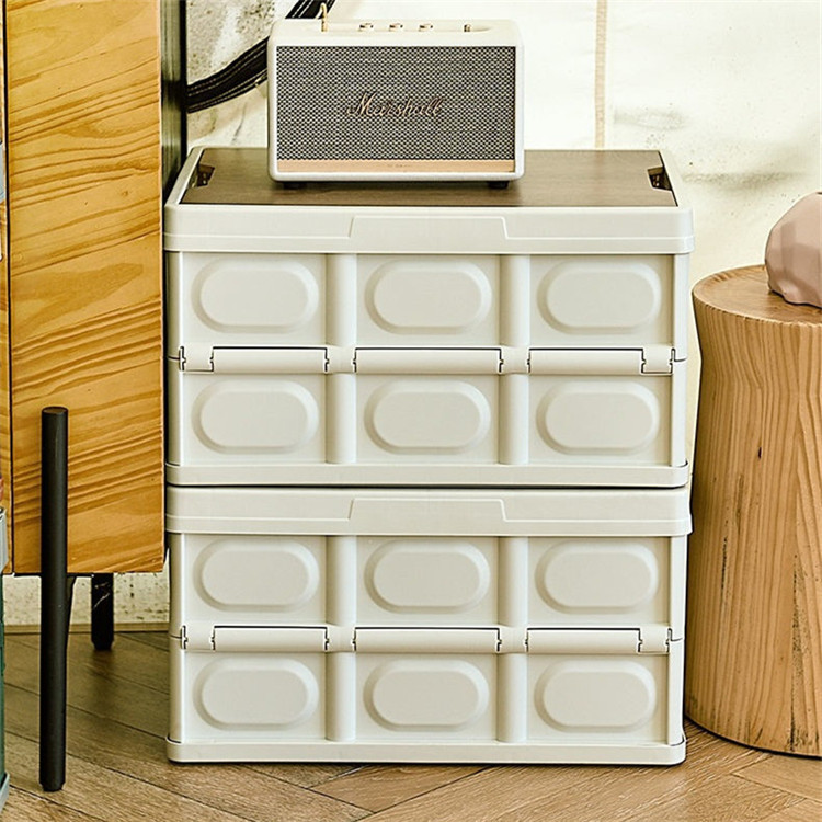 ベッド 下 収納 折りたたみ式木目調蓋付き衣装ケース大容量収納