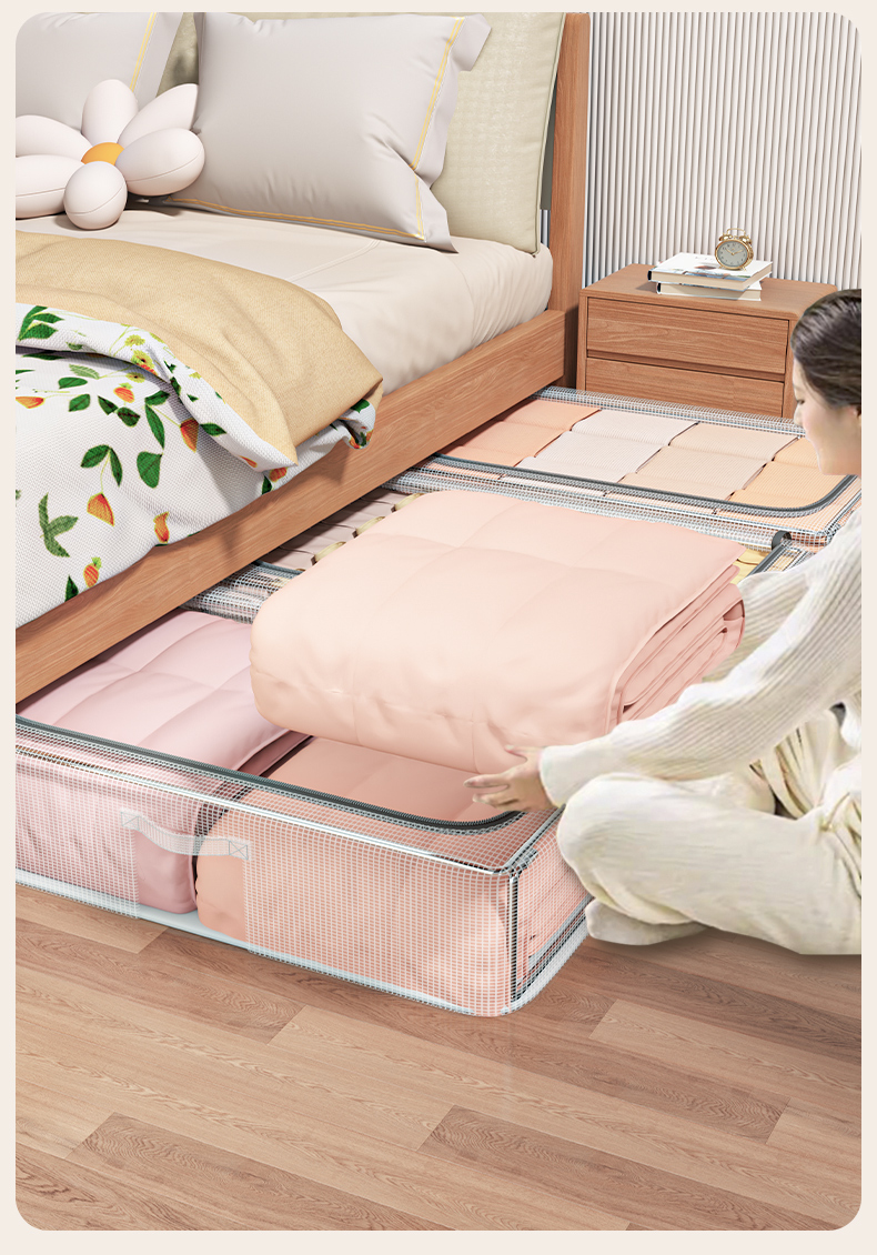 ベッド 下 収納 透明メッシュ 衣装ケース 収納ボックス