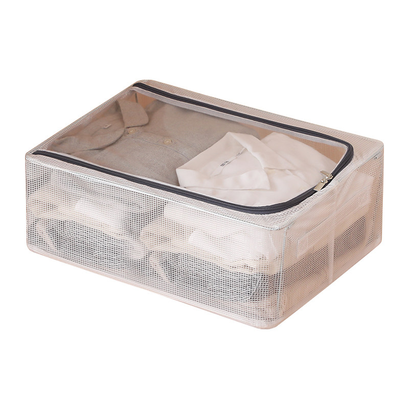 ベッド 下 収納 通気性抜群メッシュ窓付き折りたたみ式衣装ケース