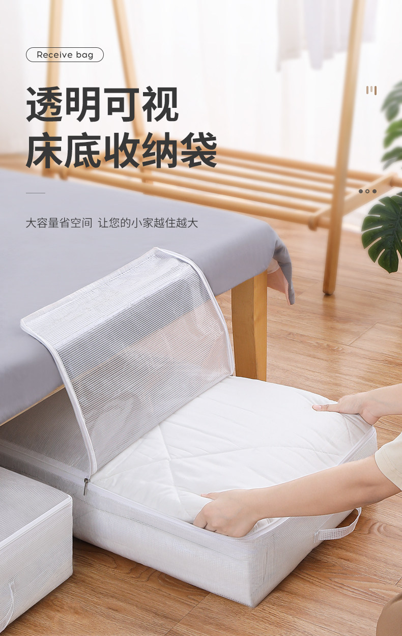 ベッド 下 収納 透明窓付き扁平型ベッド下収納衣装ケース