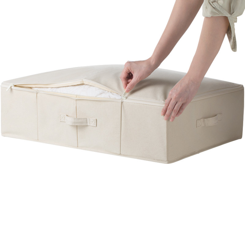 ベッド 下 収納 取っ手付き大容量ファスナー式布製衣装ケース