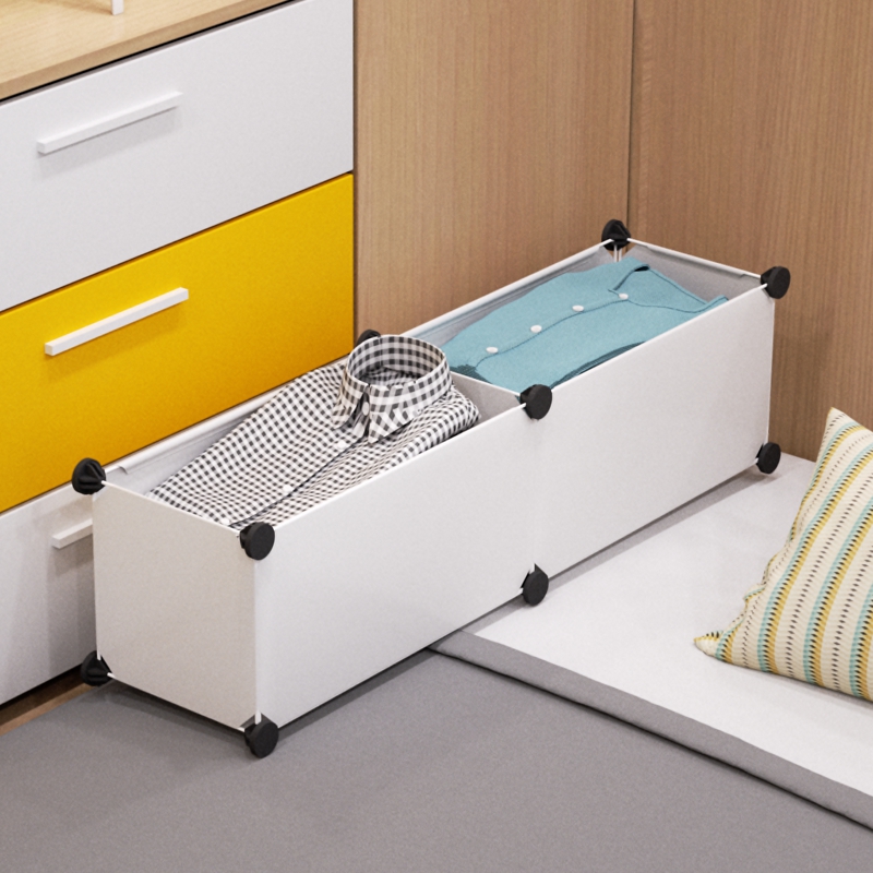 ベッド 下 収納 仕切り付き組み立て式ベッド下衣装ケース
