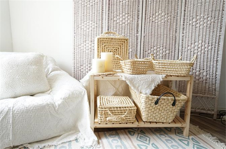 ベッド 下 収納 手編み収納かご 衣装ケース レトロ風装飾バスケット