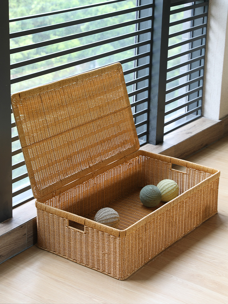 ベッド 下 収納 天然素材の重ねて使える収納箱