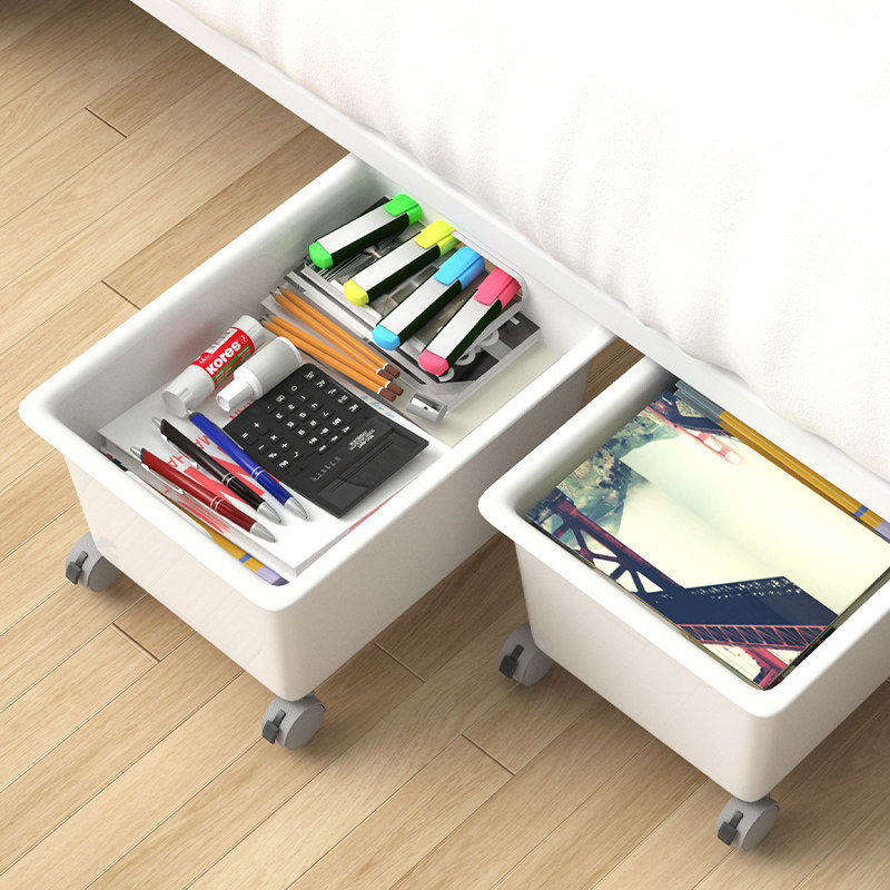 ベッド 下 収納 車輪付き移動式ベッド下収納ボックス二個組