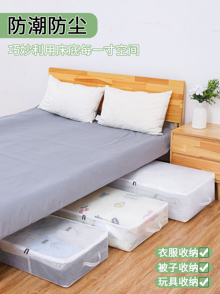 ベッド 下 収納 透明窓付き扁平型ベッド下収納衣装ケース