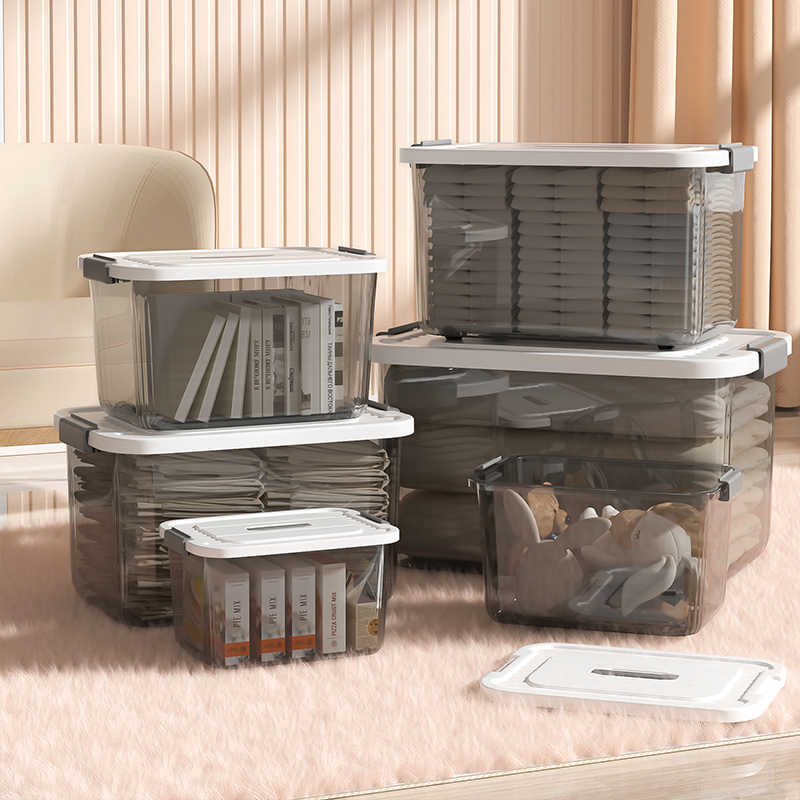 ベッド 下 収納 透明蓋付き多段積み重ね型収納容器セット