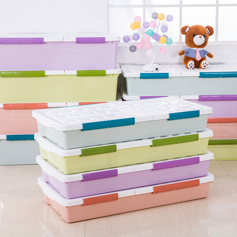 ベッド 下 収納 薄型フラット蓋付き衣装ケース積み重ね式