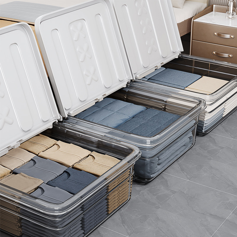 ベッド 下 収納 折りたたみ式蓋付きベッド下衣装ケース