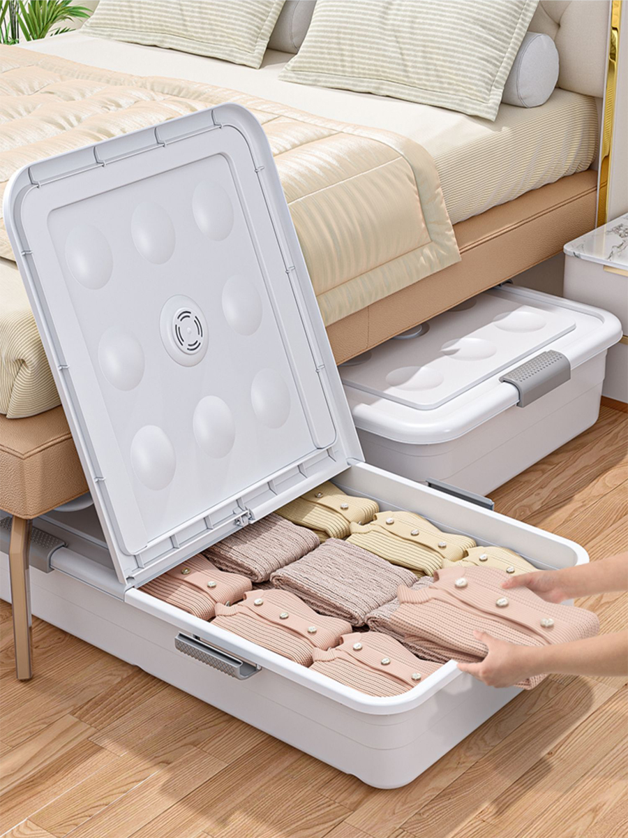 ベッド 下 収納 薄型除湿機能付き衣類収納ボックス