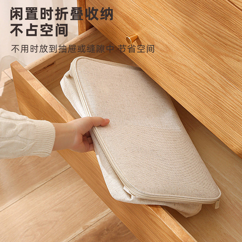 ベッド 下 収納 麻素材防湿防塵蓋付き衣装ケース