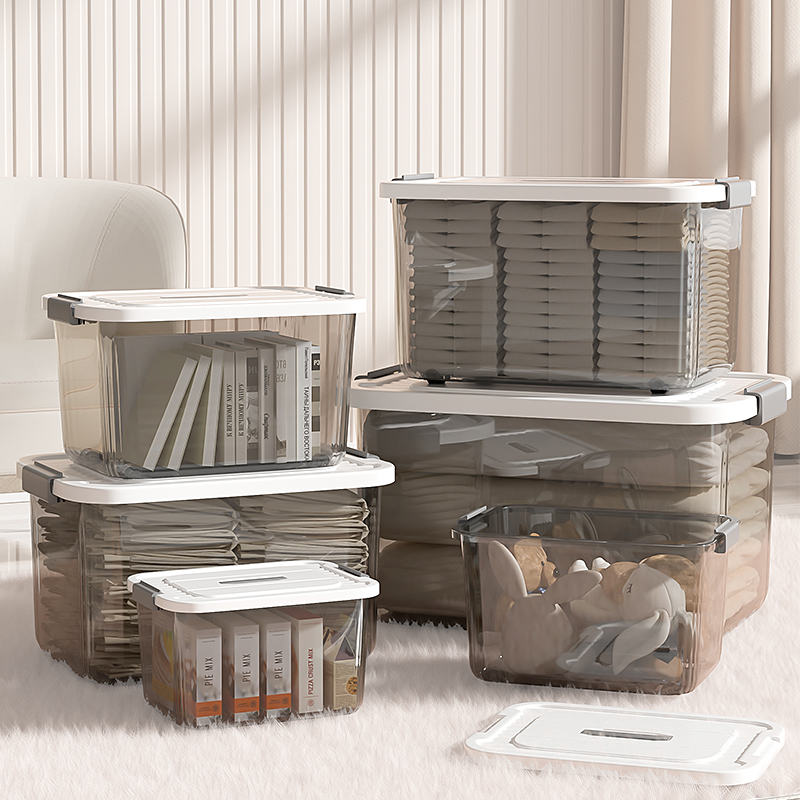 ベッド 下 収納 透明蓋付き多段積み重ね型収納容器セット