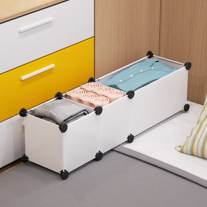 ベッド 下 収納 仕切り付き組み立て式ベッド下衣装ケース