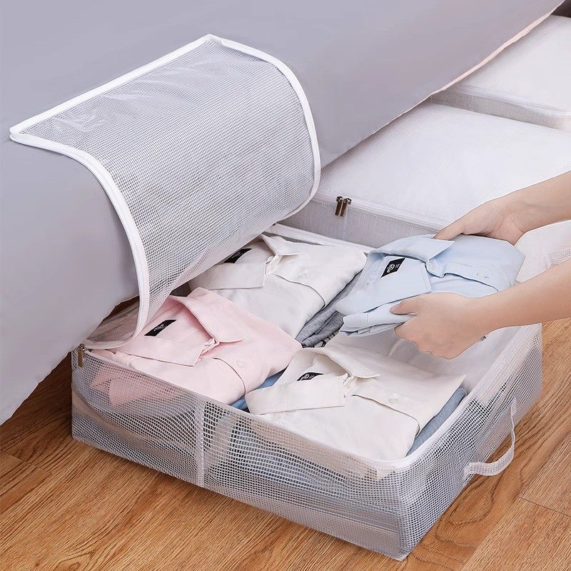 ベッド 下 収納 薄型メッシュ窓付き寝室用衣類整理ボックス