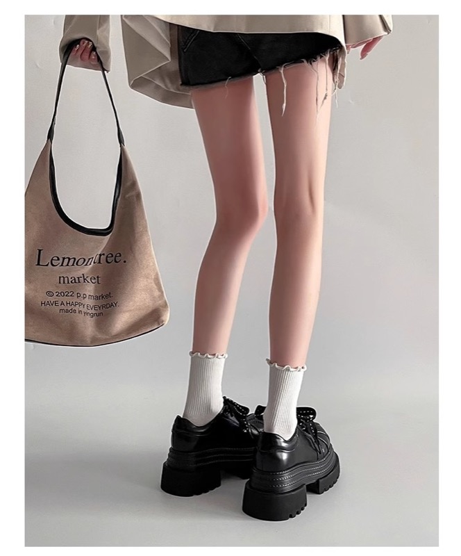 厚底スニーカー 紐靴 女性用 ローカット シューズ