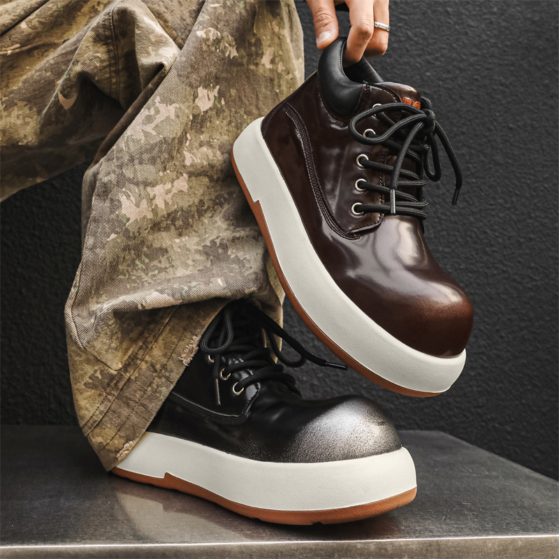 男女兼用ハイカット厚底スニーカー ストリート系ウォーキングシューズ