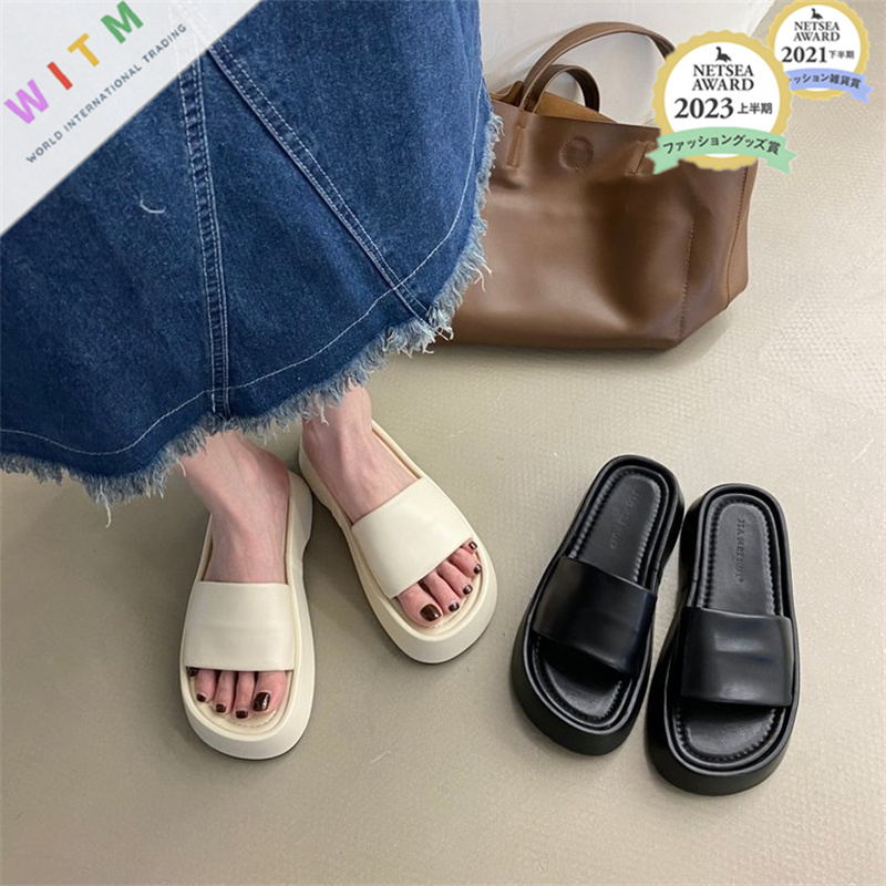 +4cm 厚底サンダル スリッパ 滑り止め 歩きやすい 美脚