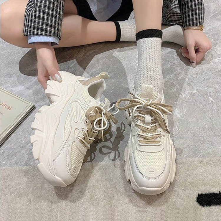 厚底スニーカー レディース 秋冬 シンプル美脚