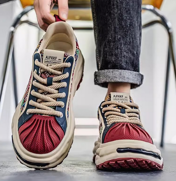 厚底スポーツシューズ メンズ運動靴 ローカット