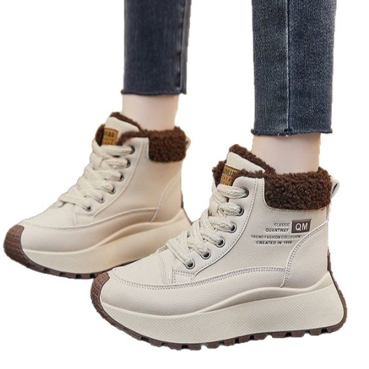 レディース裏起毛ショートブーツ厚底防寒靴