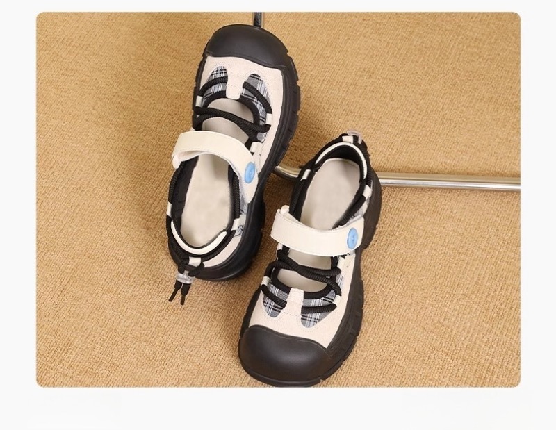 厚底スニーカー 面ファスナー式 ローカット 女性用靴