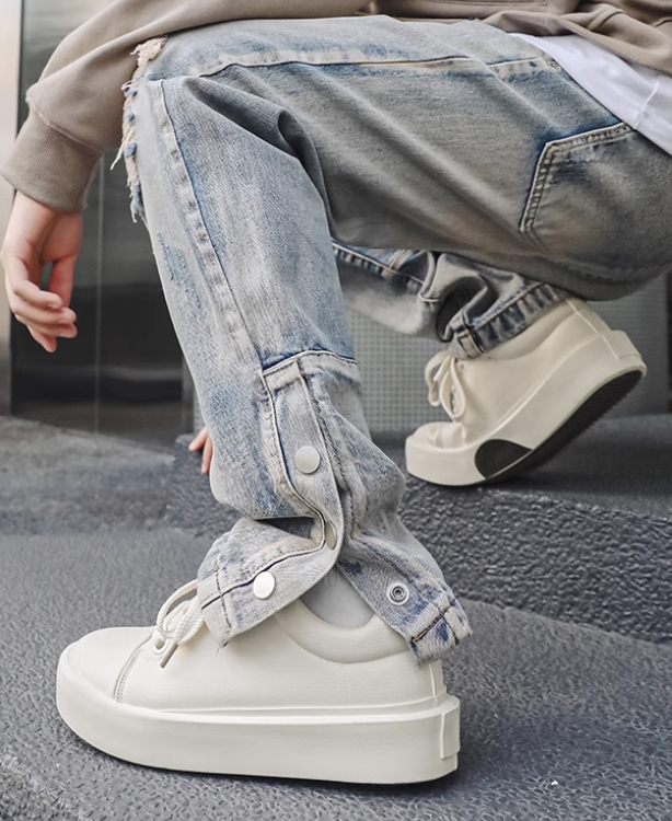 厚底スポーツシューズ メンズ ローカット運動靴