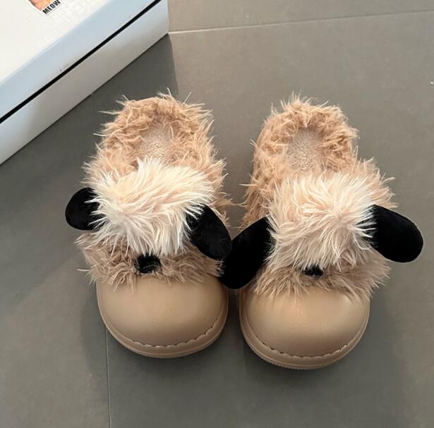 【あったか柔らか】もこもこ厚底サンダル（4cm・秋冬つっかけ）