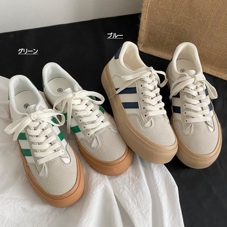 秋冬厚底スニーカー ローカット カジュアル靴