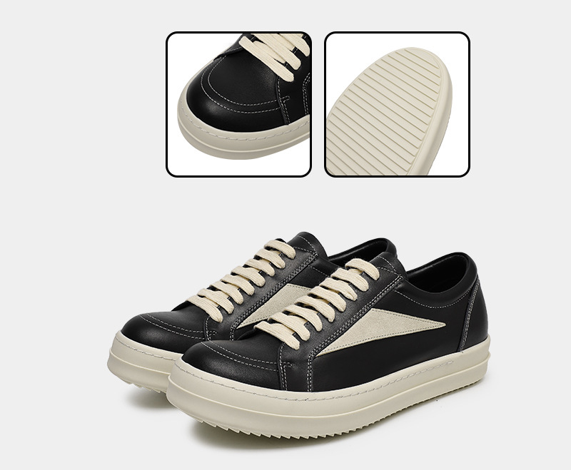 男女兼用厚底スニーカー黒白配色ストリート系ウォーキングシューズ