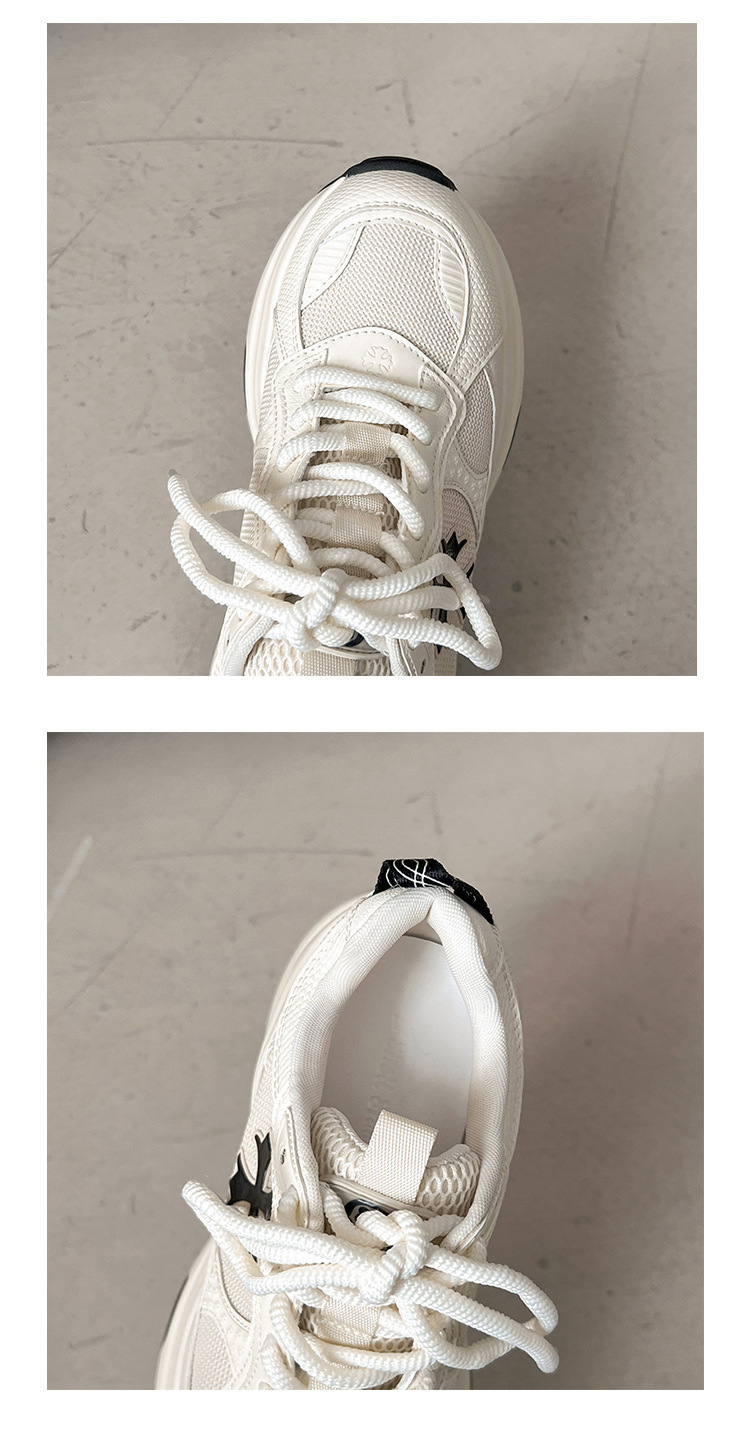 厚底 ワンポイント厚底スポーツシューズ