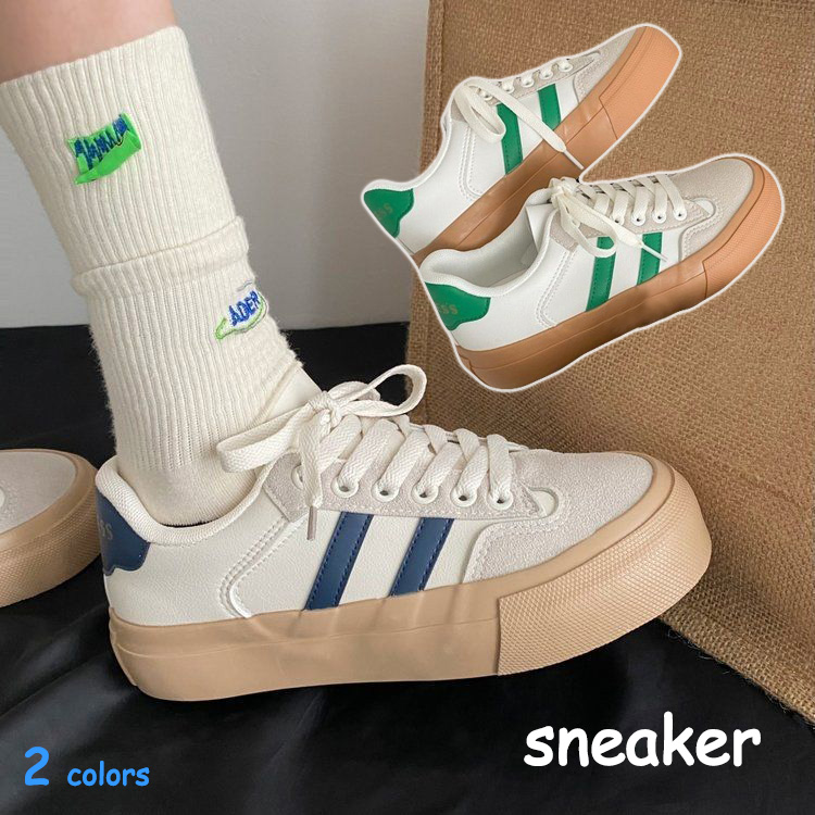 秋冬厚底スニーカー ローカット カジュアル靴