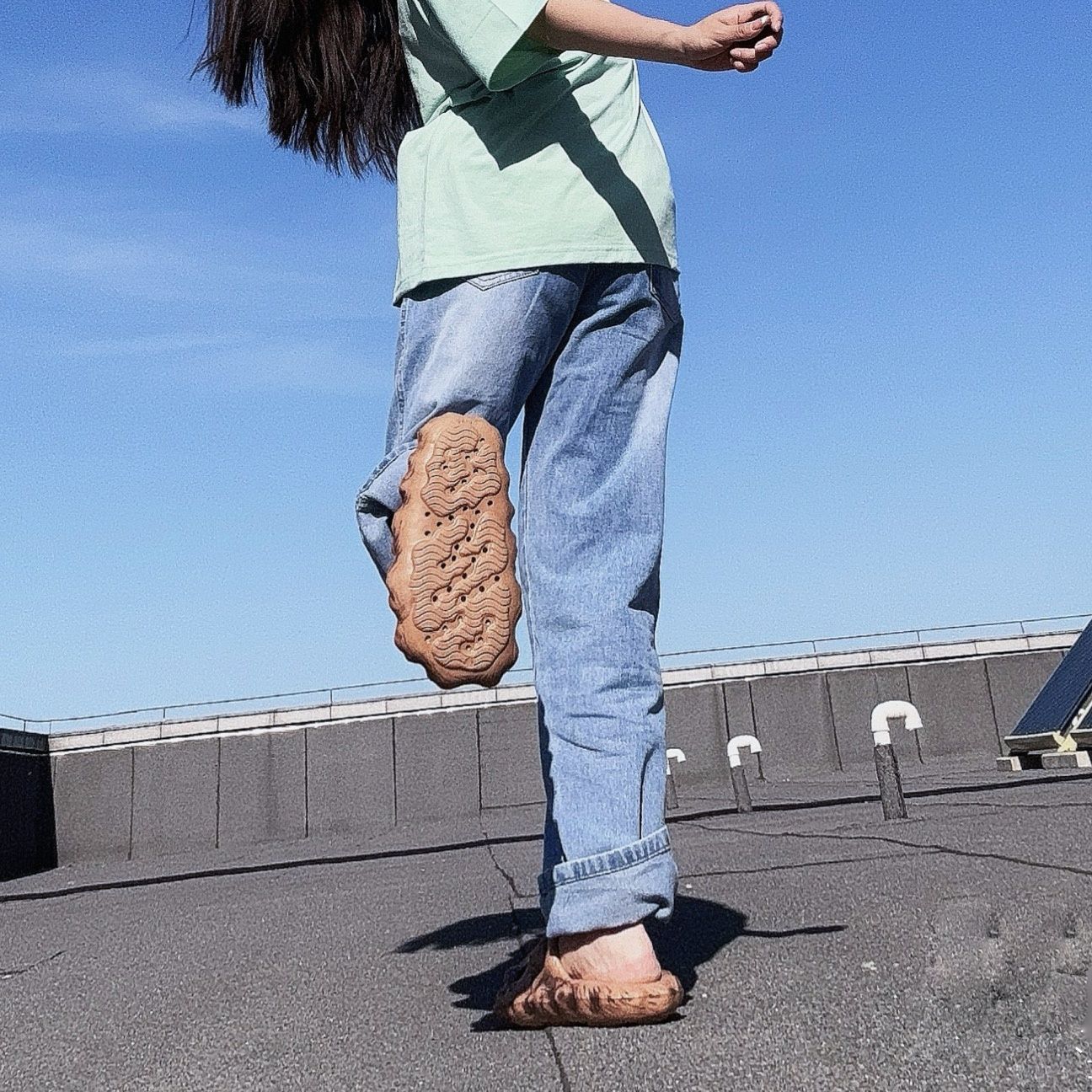 厚底 流木デザイン厚底サンダル