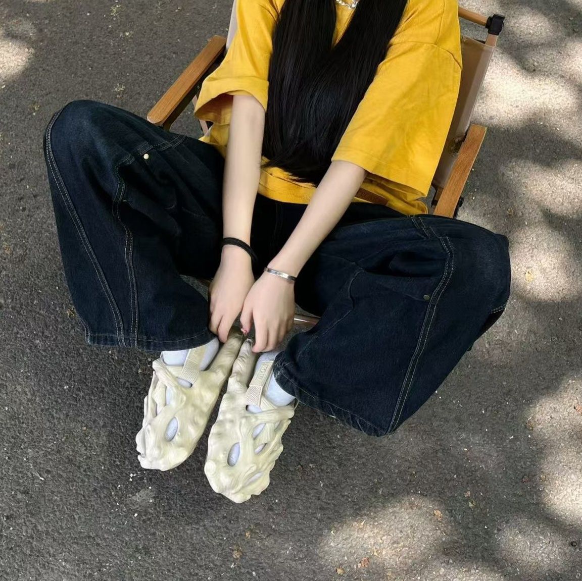 厚底 流木デザイン厚底サンダル