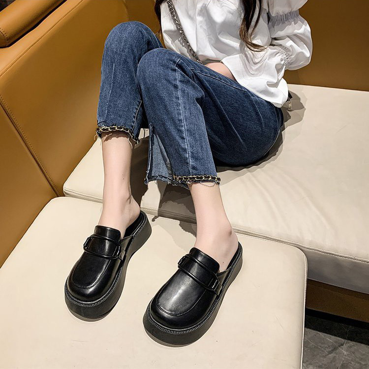 厚底ローファー風サンダル レディース ミュール 歩きやすい