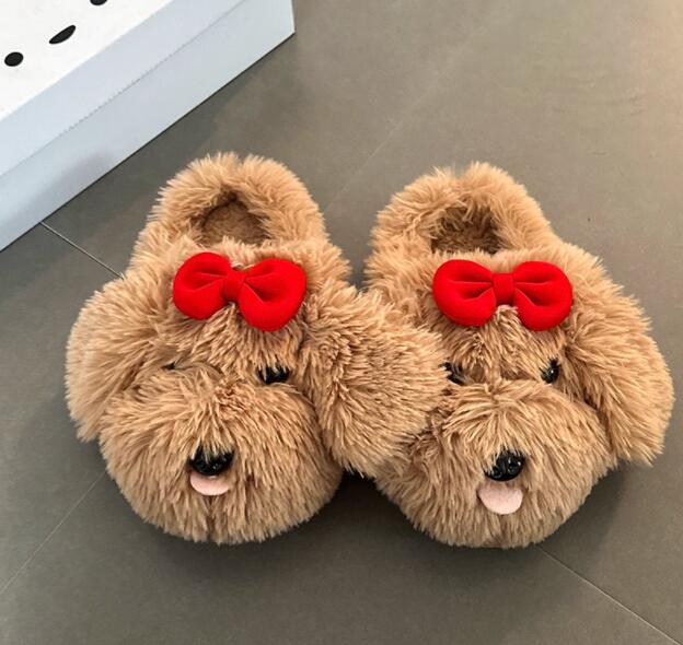 【ほかほか癒し】くま顔厚底ルームシューズ（4cm・もこもこ・室内履き）