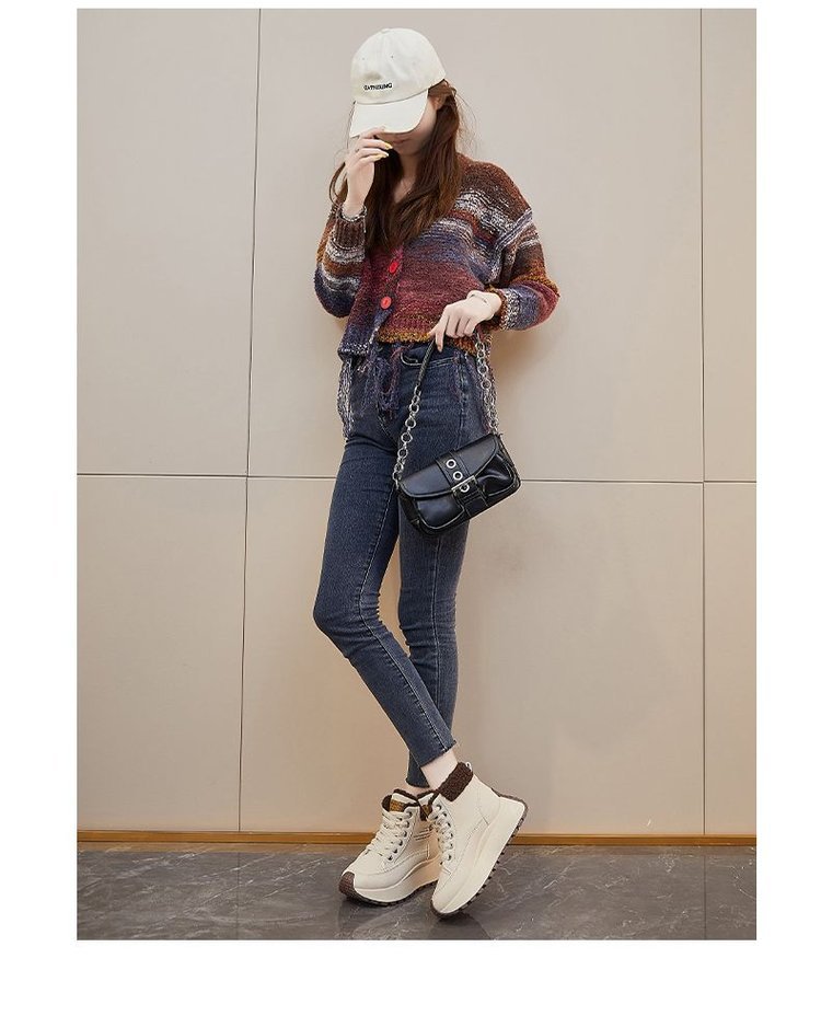 レディース裏起毛ショートブーツ厚底防寒靴