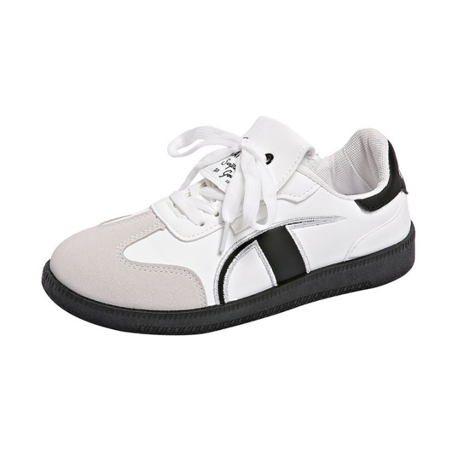 厚底配色スニーカー レトロ風美脚カジュアルシューズ