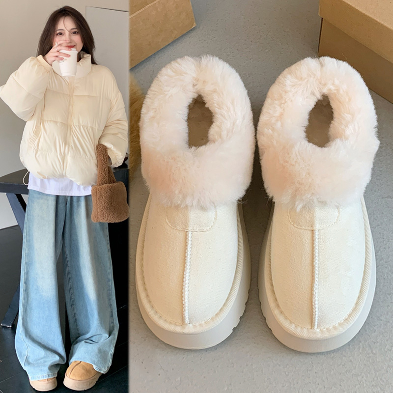 厚底商品 もこもこファー付き厚底ブーティ