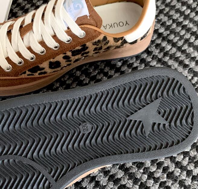 秋冬レオパード柄厚底パンプス履きやすい運動靴