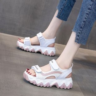 厚底商品 波型ソール スポーティ厚底サンダル