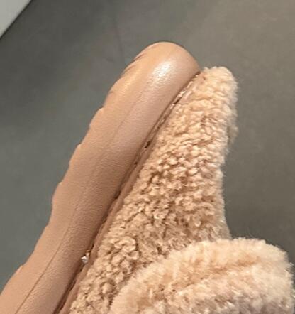 【ぬくもり癒し】くま顔もこもこ厚底スリッパ（3.5cm・秋冬ルームシューズ）