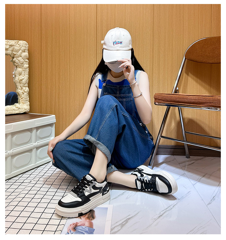 【白スニーカー×通気メッシュ×韓国系】3.0cm厚底スニーカー