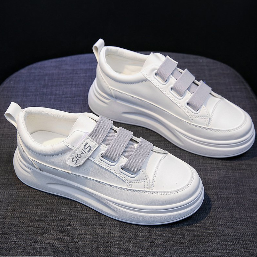 春夏新作 厚底スニーカー マジックテープ 美脚効果 カジュアル