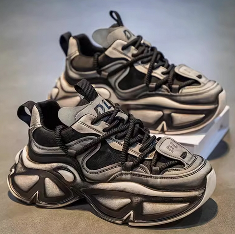 厚底スポーツシューズ メンズ運動靴 ローカット