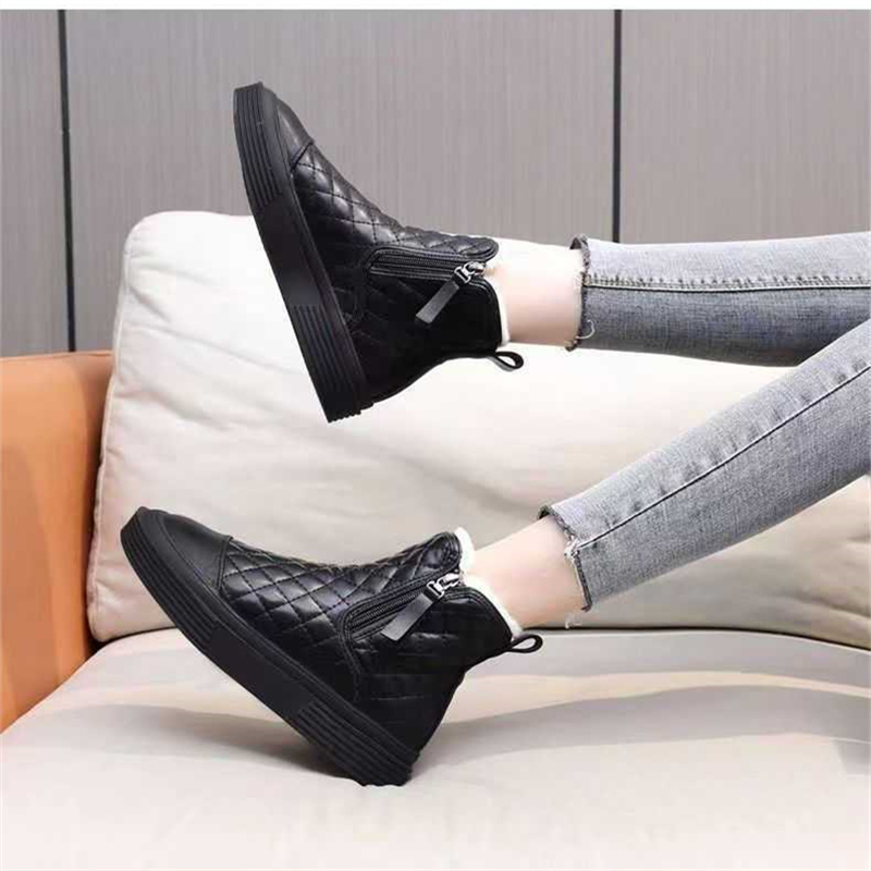 冬新作 裏起毛ブーツ 厚底 雪対応 女性用 暖かい靴