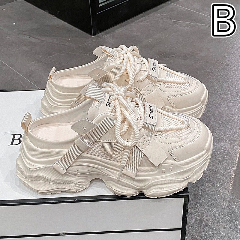 厚底スニーカー レディース 小柄さん向け 網目素材 運動靴