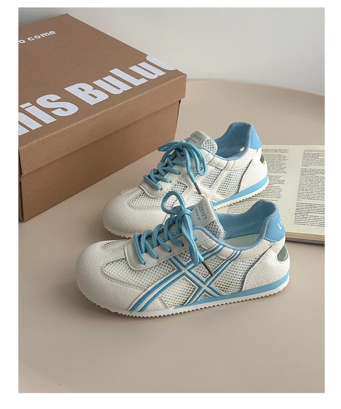 レディース厚底スポーツシューズ通気性メッシュ運動靴