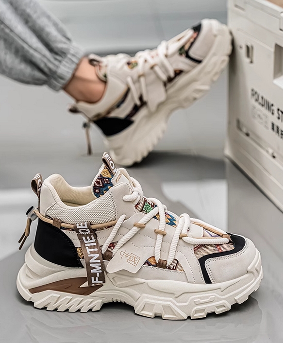 厚底スポーツシューズ メンズ運動靴 デッキスニーカー