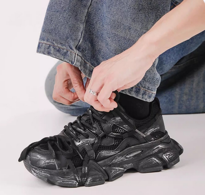 厚底スポーツシューズ メンズ運動靴 ローカット