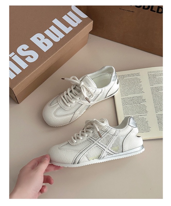 レディース厚底スポーツシューズ通気性メッシュ運動靴